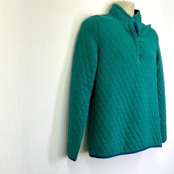 ORVIS - Teal & Blue Quilted Button Long Sleeve Pullover Size Small - Picture 4 of 11